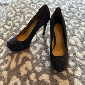 Gianni Bini Navy Blue Polka Dot High Heel Pumps Size 9.5